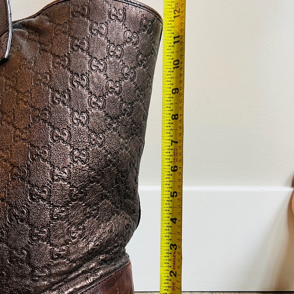 Gucci signature monogram brown leather tote - Picture 4 of 16